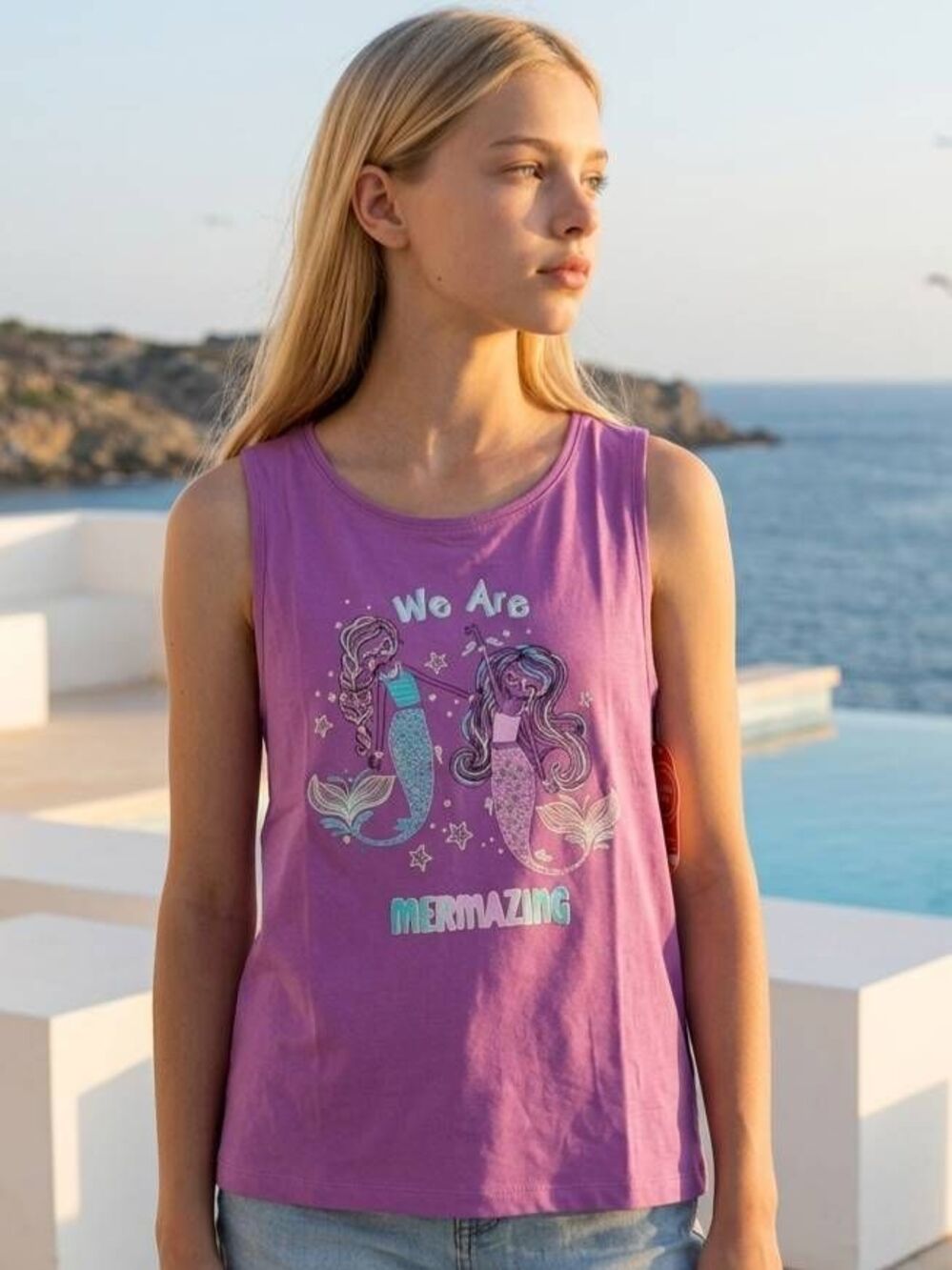🔺️NWT Lavender We Are Mermazing Sleeveless Top Youth XLarge